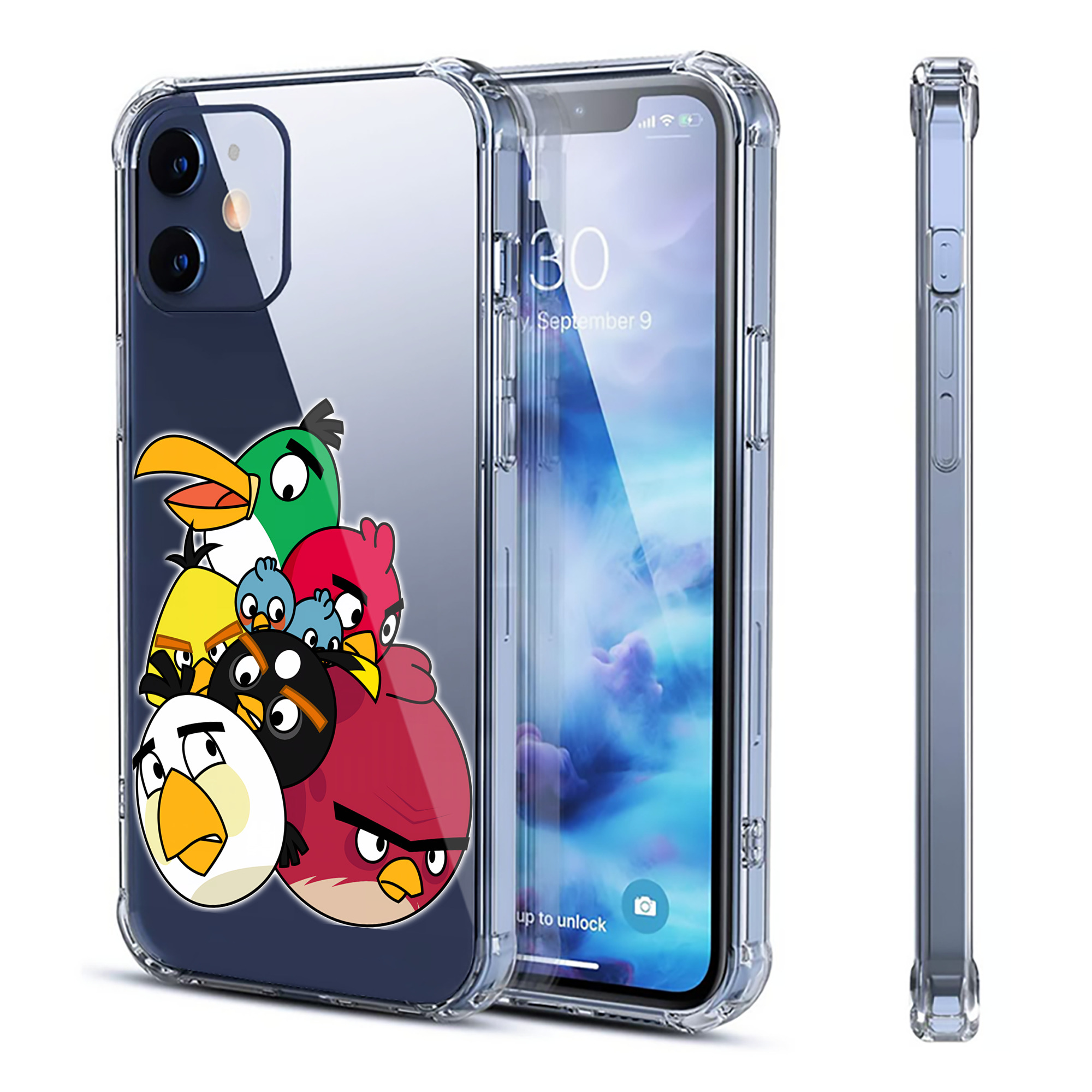 （画像用） Angry Birds アングリーバード 【iPhone 12シリーズ対応】透明スマホケース（クリアソフトケース）